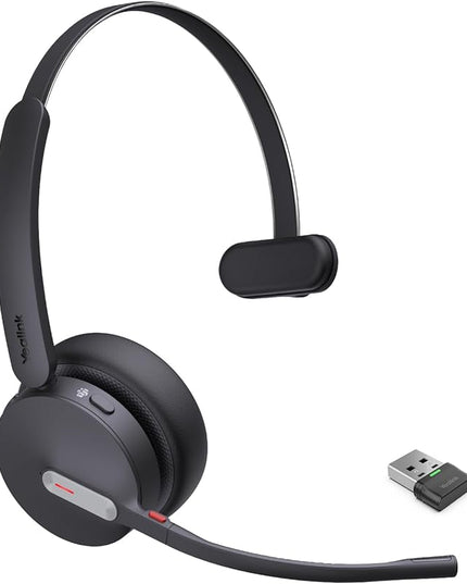 Yealink BH70 Mono Wireless Bluetooth Headset with Microphone for Work, up to 35h Talking Battery Life, 3-Mic Noise Cancellation, 91g Lightweight Microsoft Teams Certified Work Headsets for PC