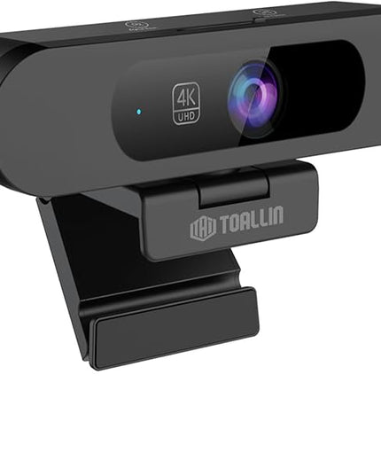 TOALLIN 4K Webcam with WDR, AI Framing & Tracking, Picture-in-Picture, Built-in Dual Mics, 5X Adjustable Digital Zoom, Image Mirroring, 92° FOV Webcam for Conferencing, Streaming, Video Calls