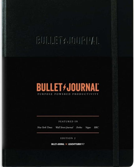 LEUCHTTURM1917 The Official Bullet Journal Edition 2 - Notebook Built for BuJo, Medium A5 204 Pages of 120gsm Paper, With Bujo Pocket Guide (Black)