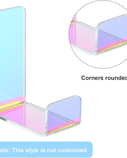 Weewooday 4 Pieces Headphone Hanger Holder Desk Adhesive Headphone Hook Wall Mount Headset Stand Acrylic Holder with Glues for General Purpose Game Earphone(Colorful)