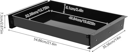 21.6" Under Desk Storage Drawer, Black Sliding Pull-Out Drawer for Sit Stand Workstation