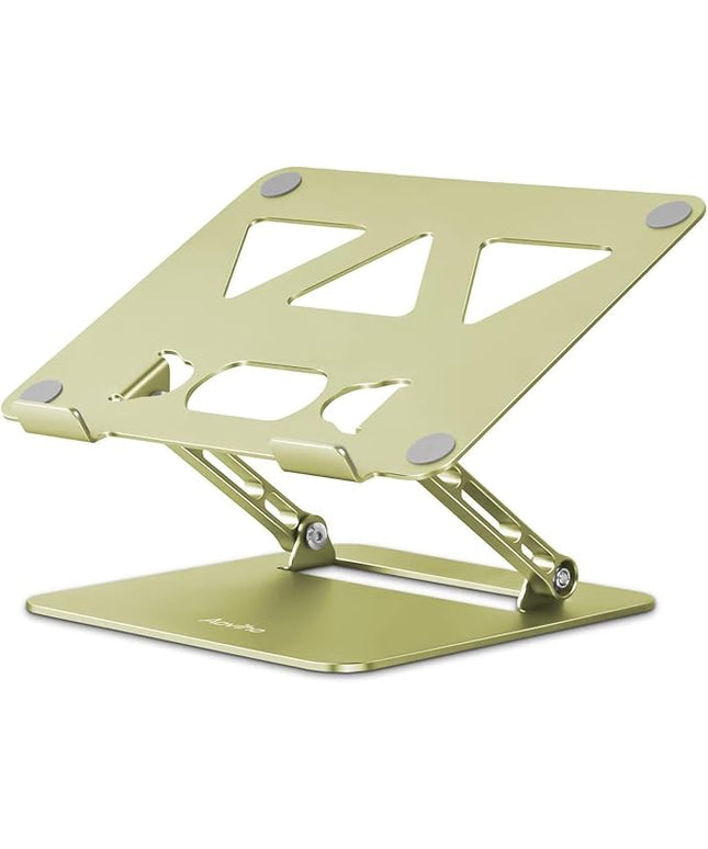Laptop Stand for Desk,Adjustable Laptop Stand Holder and Riser,Foldable Aluminum Notebook Computer Stands for MacBook Air Pro HP Lenovo Dell Samsung Chromebook, 10-15.6 inch,Yellow Green
