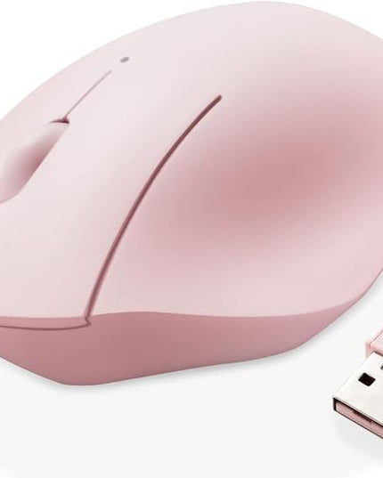 ELECOM Wireless Mouse Ergonomic Shape, 2.4Ghz with Receiver, Silent Click, 20-Month Battery Life, 2000DPI, 3 Buttons, Optical Sensor, Compatible with PC, Mac, Laptop, SHELLPA, Pink (M-SH10DBSKPN)