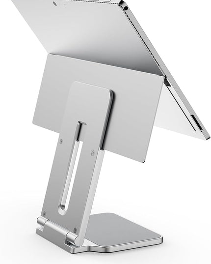 Kensington Elevated Stand Adjustable for Surface Stand for Desk, on-Skid Tablet Holder Designed for Surface Pro, Silver (K58277WW)