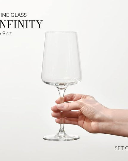 Krosno Red Wine Glasses | Elegant Design | Set of 6 | 16.9 oz | Infinity Collection | Ideal for Home, Restaurants and Receptions | Dishwasher Safe | Lead-Free Crystal Glass