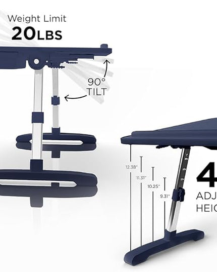 Limitless TotalDesk Portable Workstation and Lap Desk with Adjustable Height & Tilt (Navy)