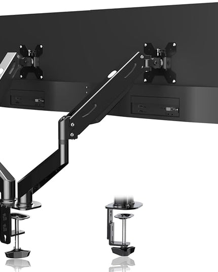 Dual Monitor Arm 32inch, Dual Monitor Mount, Monitor Desk Mount, Dual Monitor Stand Vesa Bracket, Monitor Stands for 17-32inch & 22lbs Monitors VESA Mount Computer Monitor Arm, Double Gas Spring Arm