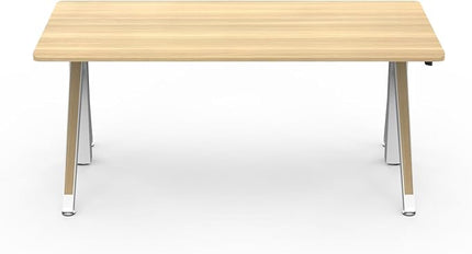 DEZCTOP Revon Pro Electric Standing Desk, 59" x 27.6" Large Work Surface, Height Adjustable (27.6"-47.2"), Sturdy Keel Frame, with Magnetic Modular System, Anti-Collision, Oak for Home Office