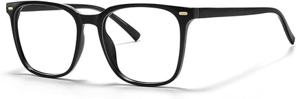 MACJERO Oversized Square Blue Light Blocking Glasses for Women Men, Anti-Fatigue Computer Monitor Gaming Glasses Reduce Eye Strain(Black)
