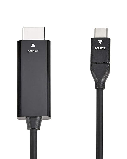 Amazon Basics USB-C (Source) to HDMI (Display) Cable Adapter (Thunderbolt 3 Compatible) 4K@30Hz, 6-Foot, Black
