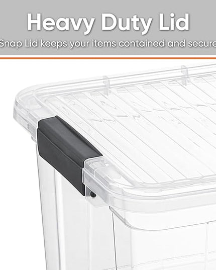 Superio Storage Bins with Lids, Clear Plastic Containers for Organizing, Stackable Totes, BPA Free, Odor Free, Organizer Boxes for Home, and Dorm (6 Pack, 36 Qt)