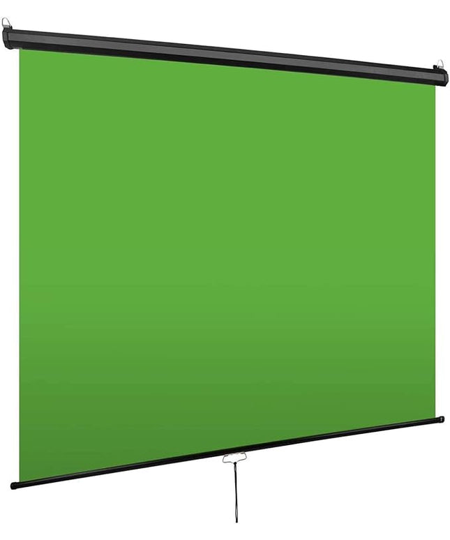 EMART 75 x 79in Retractable Green Screen, Chroma Key Panel Pull Down Auto-Locking and Self-Rewinding, Collapsible Wrinkle-Resistant Chromakey Backdrop for Zoom, Streaming, Photographic Studio