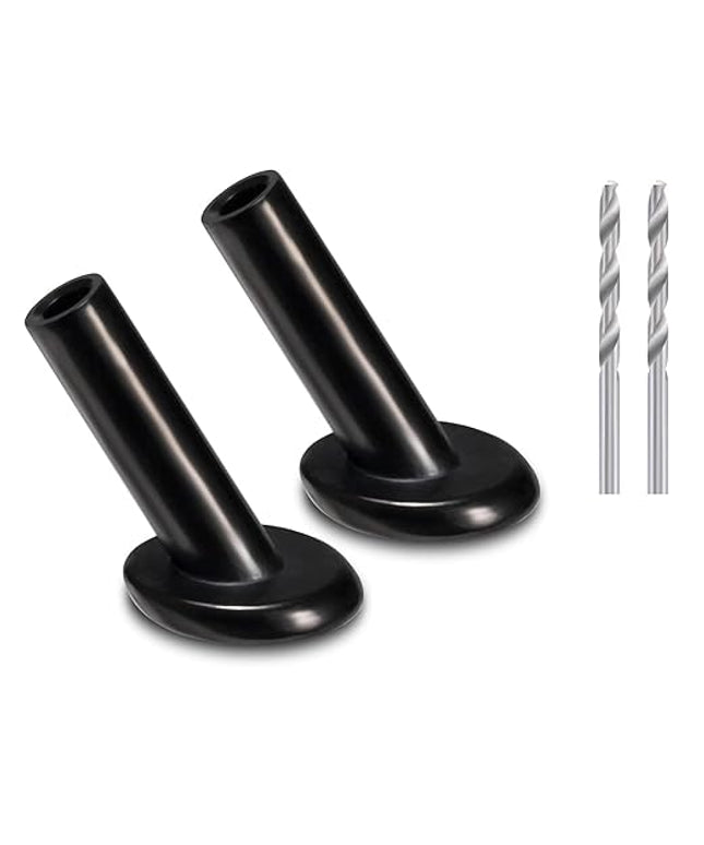 40 Pack 45 Degree Angle Protective Sleeves, Black Cable Railing Corner Protector Sleeve Beveled for 1/8" Wire Rope, T316 Marine Grade Cable Railing Kit with Two Drill Bit for Wood Posts HF039B