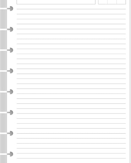 Junior Size Lined Refill Paper - A5 Note-Taking System 8 Disc Discbound Refill Pages, 100Sheets / 200Pages Loose-Leaf Paper, 100gsm, White, 5.8" x 8.3"