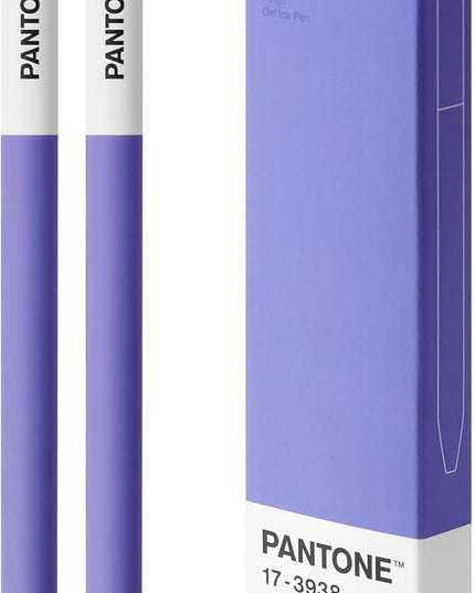 Kaco FIRST Gel Pens 2 Pieces with Black Ink, 0.5 mm Fine Point, Smooth Writing Experience, Aesthetic Cute Stationery for Journaling, Note Taking Pens (2022 Very Peri)