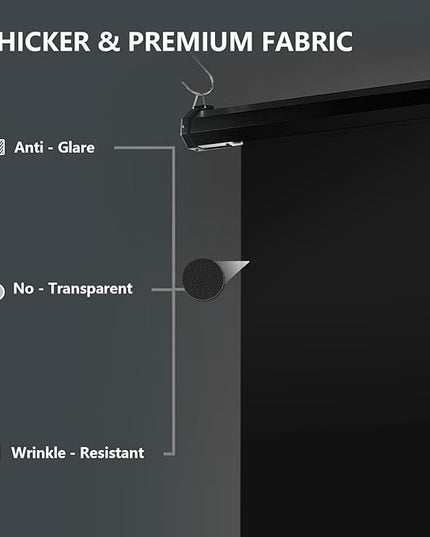 RAUBAY Motorized Pull Down Black Screen Backdrop - 78.7" x 86.6" Collapsible Wall-Mount Background for Professional Video Production, Photography Studio, Video Conferencing and YouTube, TikTok Creator