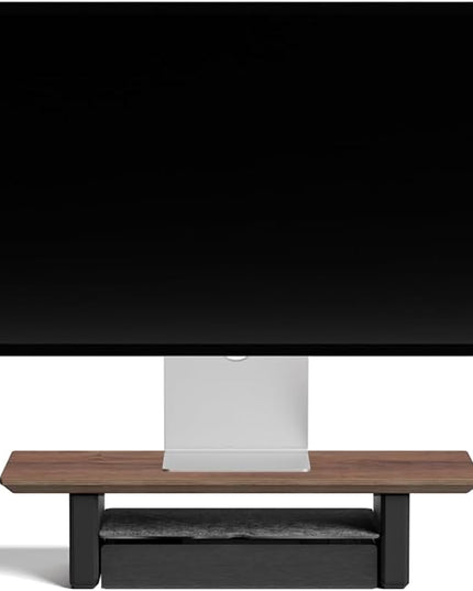 Raico Desk Cockpit Shelf Monitor Stand System Dual Screen Setup Wood Large Desk Accessory Organizer Unit (Walnut, Small | 18.8 Inches)