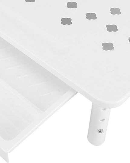 Metal Monitor Stand Monitor Riser with Drawer, 3 Adjustable Height Computer Stand Riser, Office Desk Accessories Workspace Desktop Organizers Storage for Lap (White)