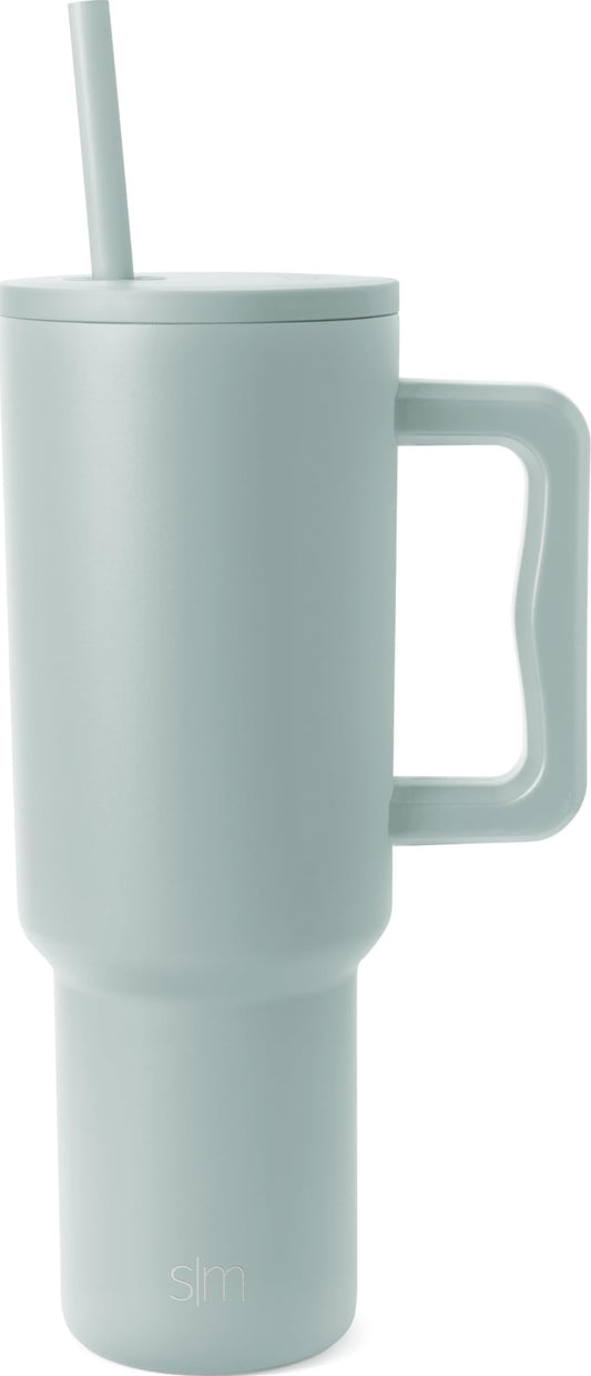 Simple Modern Tumbler with Handle and Straw | 40oz | Green