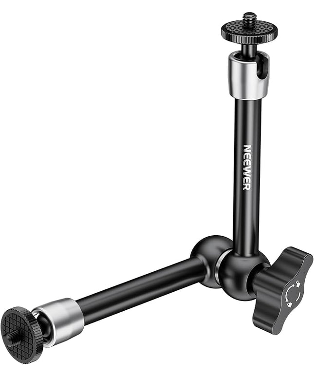 NEEWER 9.8"/25cm Adjustable Friction Magic Arm with 1/4" Screw on Both Ends, Compatible with SmallRig Cage, Flash/LED Light/Microphone/Monitor/SuperClip, Max Load 4.4lb/2kg, ST08