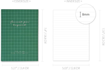 Monolike Journal For Beyond Hardcover Lined Notebook, Green - Hardcover, Academic, Journal, Diary, 112pages