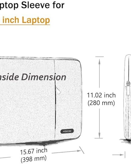 Hseok Laptop Case 15.6 Inch Sleeve, Shockproof Protective Water Repellent with Accessory Pocket,Compatible with Mac Pro 16 inch 2025-2019, Sleeve Bag for Most 15 15.6 16 Notebooks,B01F01