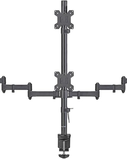 Suptek Quad LED LCD Monitor Stand up Desk Mount Extra Tall 31.5 inch Pole Heavy Duty Fully Adjustable Stand for 4 (3+1) / Four Screens up to 27 inch (MD6864)