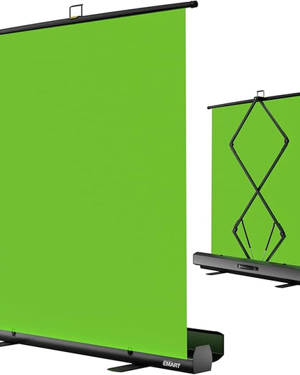 EMART Upgrade Green Screen, 61x72in Collapsible Chroma Key Panel for Background Removal, Portable & Retractable Wrinkle-Resistant Backdrop with Stand for Streaming, Photographic Studio, TikTok