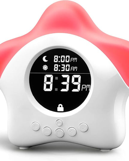 Stay-in-Bed Clock for Kids - Toddler Sleep Trainer, Night Light & Alarm