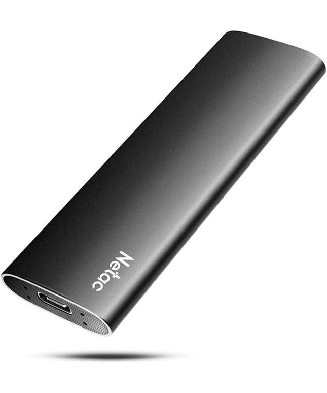 Netac 2TB Portable SSD USB 3.2 Gen 2 (10 Gbps, Type-C) External Solid State Drive Backup Slim Portable Drive for File Storage/Business Travel Essential, Rapid Read & Write Low Noise, Zslim