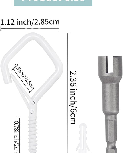 50 PCS White Eye Screw Hooks for Hanging Heavy Duty with Safety Buckle.Metal Ceiling Hooks for Hanging Plants Cup Wind Chime Bird Feeders Patio Lights at Indoor&Outdoor