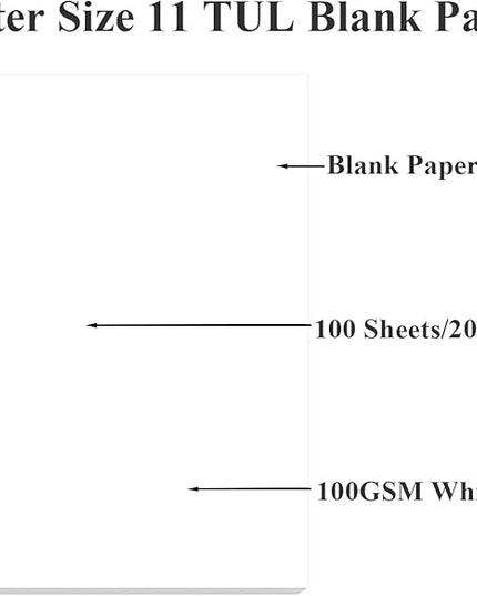 Letter Size Blank Refill Paper, 11-Disc Discbound Blank Paper, 100Sheets / 200Pages TUL Blank Filler Paper, 100gsm White Paper, 8.5'' x 11''