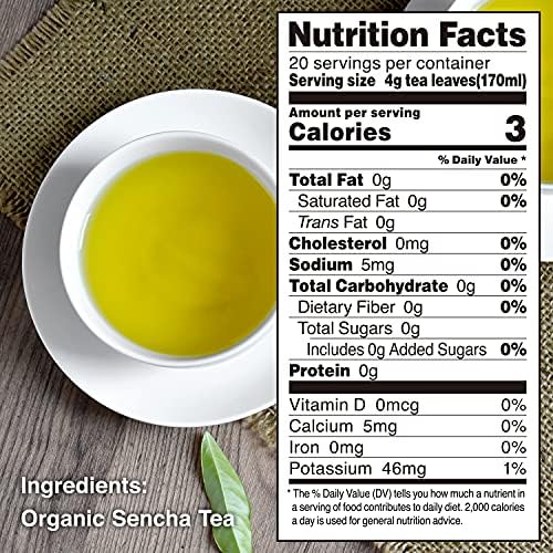 Chaganju Sencha Green Tea Loose Leaf, JAS Certified Organic Japanese Tea from Uji, Kyoto, 80g Bag, Sencha Tea, Loose Leaf
