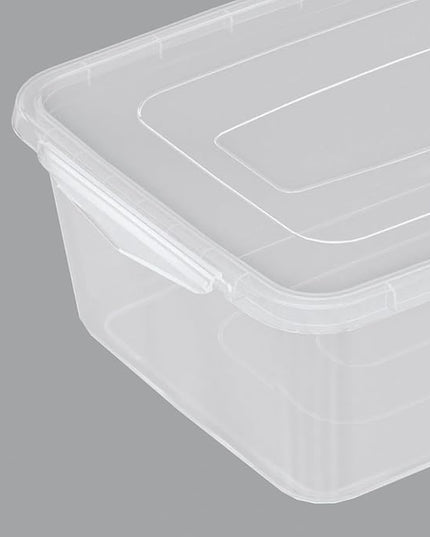 14 Quart Clear Latching Storage Box with Lid, Plastic Latch Containers with Lid, 12 Packs