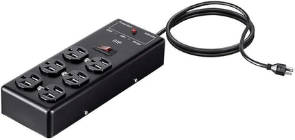 Monoprice Metal Surge Protector Heavy Duty Power Box - 6 Outlet - Black with 6 Feet Cord/Cable, 540 Joules, UL Certfied