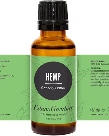 Edens Garden Hemp Essential Oil- 100% Pure Premium Grade, Undiluted, Natural, Therapeutic, Aromatherapy, The Best for Diffuser, Skin, Humidifiers, Kid Safe 30 ml (1 fl oz)