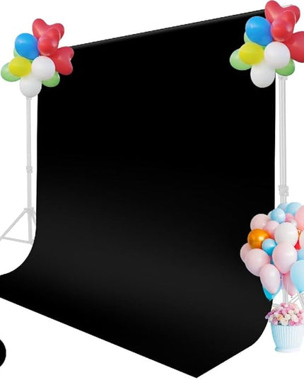 Black Backdrop for Photoshoot, 5x6.5ft Black Photo Backdrop Background, 1.5x2m Collapsible Fabric Backdrop Curtain, Portrait Back Drop Cloth, Content Creator Backdrops for Video Recording