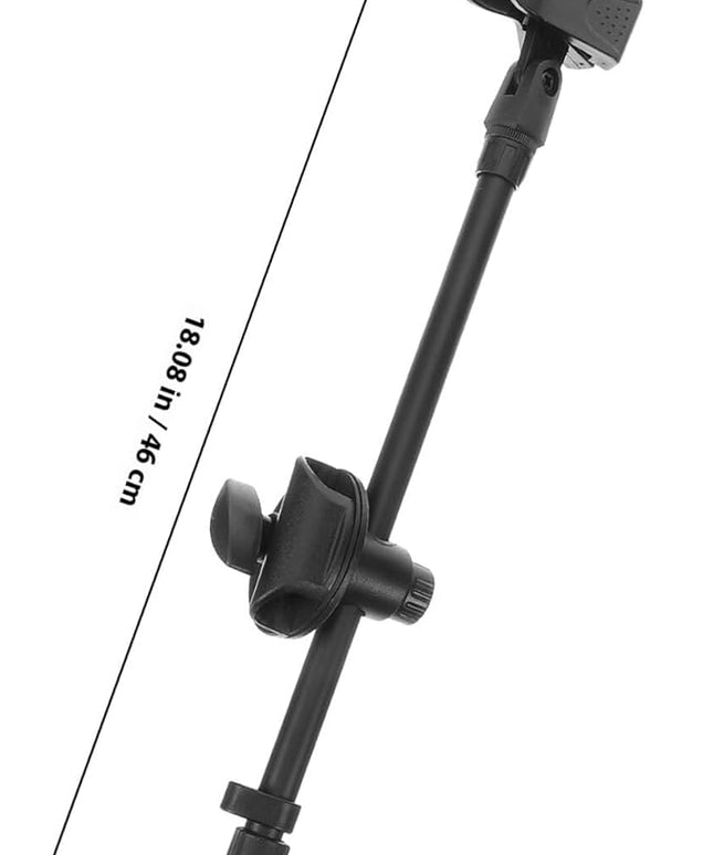 BESPORTBLE Metal Microphone Boom Arm with Dual Mic Clip and Spring Clamp, 350Mm Adjustable Desk Mic Stand Arm for Live Streaming and Recording