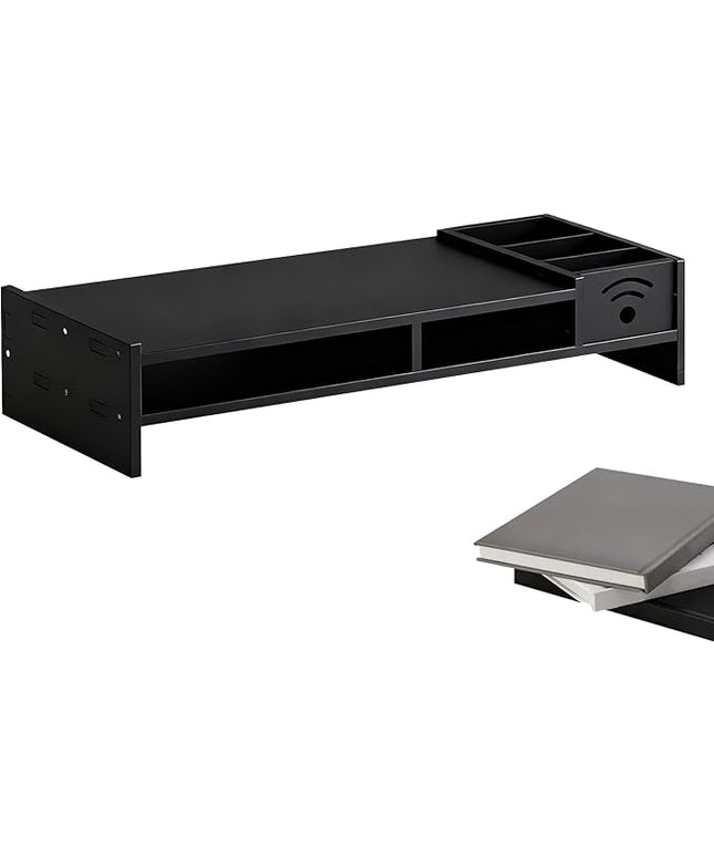 Two Tier Shelf Monitor Stand For Desk, 4.3 Inch Height Monitor Riser With Storage Organizer, Desktop Computer Riser, For Home