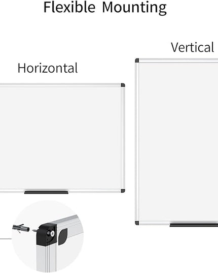 VIZ-PRO Dry Erase Board/Whiteboard, 36 X 24 Inches, Wall Mounted Board for School Office and Home