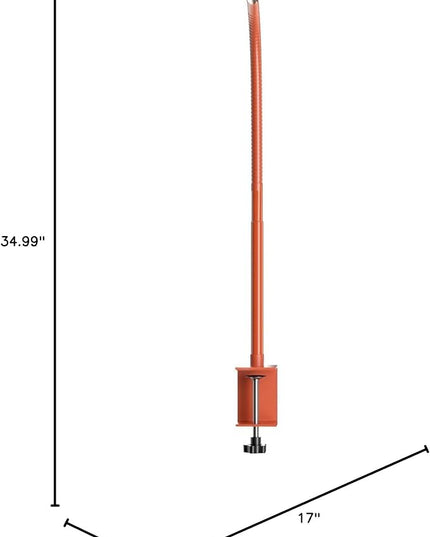 LED Desk Lamp for Office Home, Eye-Caring Desk Light with Stepless Dimming Adjustable Flexible Gooseneck, 10W USB Adapter Desk Lamp with Clamp for Reading, Study, Workbench (Orange)