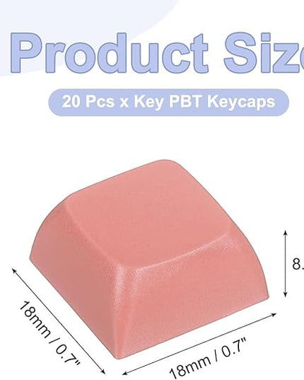 PATIKIL PBT Keycap Set, 20Pcs Colorful Mechanical Numeric Keypads Portable Blank Keycaps for Daily Office Work Gaming Entertainment Creative Design, Dark Pink
