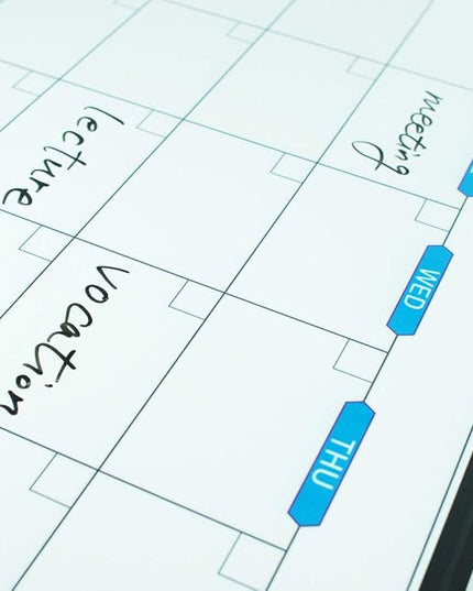 JILoffice Large Dry Erase Calendar Whiteboard - Magnetic White Board Calendar Monthly 60 X 40 Inch, Black Aluminum Frame Wall Mounted Board for Office Home and School
