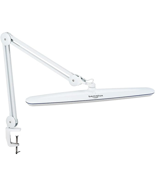 Task Lamp with Clamp, Bright 117PCS LEDs, Metal Swing Arm 24W 2200 Lumen Dimmable Led Desk Lamp for Architect Home Office Study Reading Dorm Workbench Craft, 23 Inch Working Lamp(White)