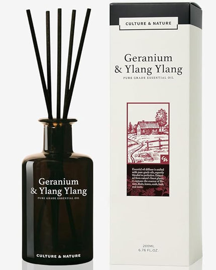 CULTURE & NATURE Pure Grade Essential Oil Diffuser (Geranium & Ylang Ylang)