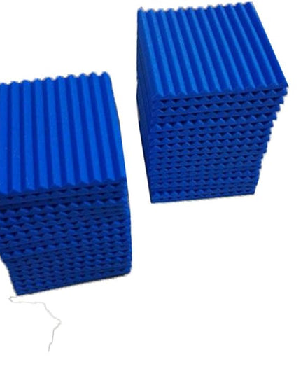 50 Pack Acoustic Panels Soundproof Studio Foam for Walls Sound Absorbing Panels Sound Insulation Panels Wedge for Home Studio Ceiling, 1" X 12" X 12" (Black&Blue)