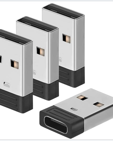 Full Tight USB to USB C Adapter, USB Type A Male to USB Type C Female, Add a Type C for PC/Mac/Car Charger/DC Adapter