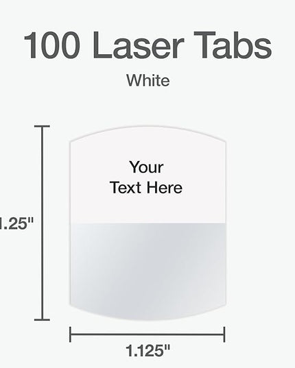 Redi-Tag Products - Redi-Tag - Laser Printable Index Tabs, 1 1/8 in, White, 100/Pack - Sold As 1 Pack - Create permanent professional-quality indexes. - Sturdy plastic self-adhesive tabs attach to any page. - Templates compatible with Windows version o...
