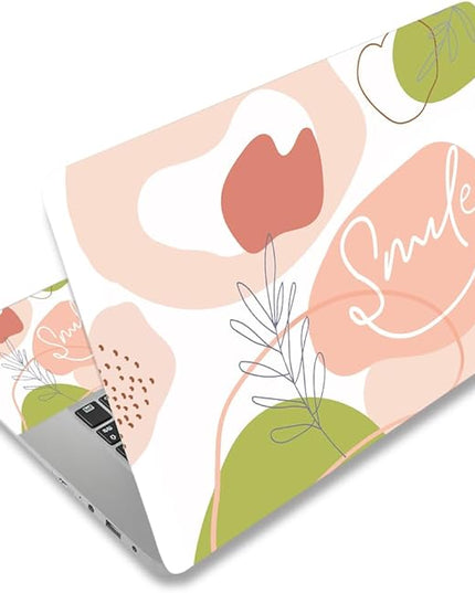 Laptop Skin Sticker Decal Cover, 11.6”12" 13" 13.3" 14" 15" 15.4" 15.6" Laptop Netbook Vinyl Skins Sticker Notebook Protector (2 Wrist Pad Included), Removable Reusable, Easy to Apply, Pink Rose