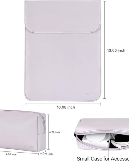 MOSISO Laptop Case 13 inch, 13 inch Laptop Sleeve Compatible with MacBook Air M4 M3 M2 M1 2025-2018 / Pro M2 M1 2025-2016, Faux Suede Leather Case with Small Bag, Dusty Lilac